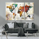 Watercolor World Map Canvas Print – Framed Wall Art for by MyGreatCanvas | Canvas Wall Art Prints | Photo Prints & Wall Decor