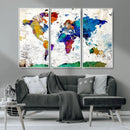 World Map Canvas Print – Detailed Map of the World Wall Art