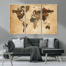 Push Pin World Map Canvas Print – Framed Travel Tracker Wall by MyGreatCanvas | Canvas Wall Art Prints | Photo Prints & Wall Decor