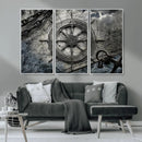 Ship Steering Wheel Vintage Wall Art Canvas Print by MyGreatCanvas | Canvas Wall Art Prints | Photo Prints & Wall Decor
