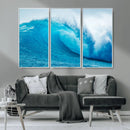 Big Ocean Surfing Wave Wall Art Canvas Print