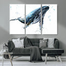 Watercolor Whale Wall Art Canvas Print by MyGreatCanvas | Canvas Wall Art Prints | Photo Prints & Wall Decor
