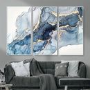 Abstract Art Print - Blue Abstract Canvas Wall Art Print