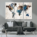 World Map Canvas Print – Framed Travel Map Wall Art for by MyGreatCanvas | Canvas Wall Art Prints | Photo Prints & Wall Decor