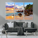Tropical Island Beach Sunset Canvas Print