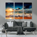 Golden Hour Sunset Over Ocean Waves Wall Art Canvas Print | by MyGreatCanvas | Canvas Wall Art Prints | Photo Prints & Wall Decor