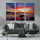 Glorious Sunset on The Beach Wall Art Canvas Print