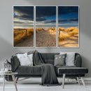 Ocean Beach Dark Clouds Wall Art Canvas Print