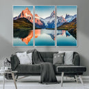 Landscape Mountain and Lake View Wall Art Canvas Print