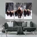 Bison Wall Art Canvas Print- Bison Herd Canvas Wall Art –
