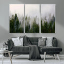Forest Wall Art Canvas Print | Foggy Forest Wall Art | Pine