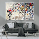 Banksy Art Butterfly Girl Explosion Canvas Art – Vibrant