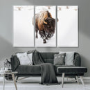 Bison Winter Wall Art Canvas Print For Farmhouse Decor