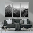 Everest Himalaya Mountain Peaks Black & White Triptych