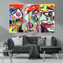 Picasso Style Art Abstract Canvas Wall Art Print , Colorful
