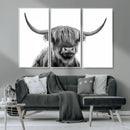 Scottish Highland Cow Cattle Art Print Wall Art Canvas Print by MyGreatCanvas | Canvas Wall Art Prints | Photo Prints & Wall Decor