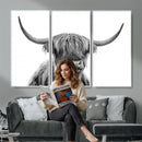 Scottish Highland Cow Cattle Art Print Wall Art Canvas Print