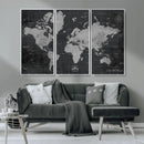 World Map Canvas Print – Detailed Map of the World Wall Art