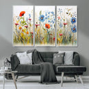 Colorful Wildflower Canvas Wall Art - Vibrant Floral