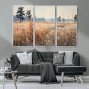 Golden Fields Canvas Wall Art Print – Serene Landscape of
