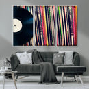 Vinyl Record and Album Collection Canvas Wall Art - Retro