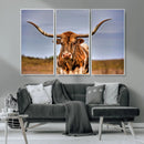 Texas Longhorn Wall Art Print, Framed Longhorn Cow Wall Art