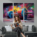Abstract Graffiti Barbell Canvas Wall Art – Urban Fitness