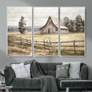 Rustic Farmhouse Barn Wall Art | 3-Panel Framed Gallery Wrap by MyGreatCanvas | Canvas Wall Art Prints | Photo Prints & Wall Decor