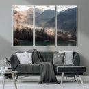 Foggy Mountain Canvas Print Forest Wall Art