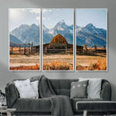 Vintage Old Barn Field Wall Art Canvas Print for Farmhouse