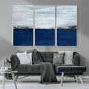Navy Blue Abstract Wall Art Canvas Print