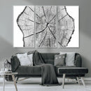 Rustic Tree Ring Wall Art Canvas Print – Framed and Ready to
