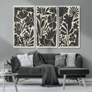 Modern Botanical Wall Art - Floral Black and White Canvas