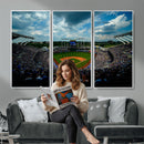 3-Panel Kauffman Stadium Wall Art Print | Large Kansas City