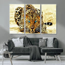 Blue-Eyed Leopard Canvas Wall Art - Framed Animal Print