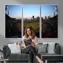 PNC Park Evening Game Triple Canvas Wall Art - Pittsburgh