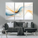 Decorative Turquoise Abstract Wave Wall Art Canvas Print