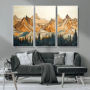 Rustic Wood Mountain Wall Art Print | Triptych Giclee Print by MyGreatCanvas | Canvas Wall Art Prints | Photo Prints & Wall Decor