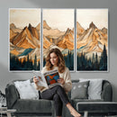 Rustic Wood Mountain Wall Art Print | Triptych Giclee Print