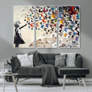 Banksy Graffiti Wall Art Canvas Print: Girl Releasing