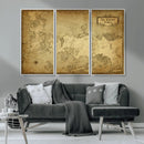Vintage Game of Thrones Map Wall Art | Westeros and Essos