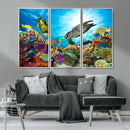Colorful Coral Reef and Sea Life Turtle Canvas Print, by MyGreatCanvas | Canvas Wall Art Prints | Photo Prints & Wall Decor