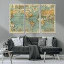 Push Pin World Map Canvas Print – Travel Tracker Wall Art