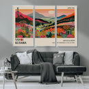 Yayoi Kusama Landscape Canvas Print, Vibrant Floral Mountain