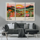 Framed Yayoi Kusama Print, Vibrant Floral Mountain Art