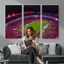 Bryant-Denny Stadium Night Game Triple Canvas Wall Art -