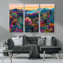 Colorful Abstract Landscape Wall Art Print Canvas - Vibrant