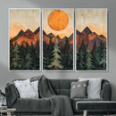 Sunset Mountain Landscape Canvas Wall Art Print - Nature