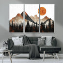 Modern Abstract Mountain Canvas Wall Art Print, Abstract