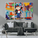 Pop Art Monopoly Man Canvas Wall Art Print - Bold and